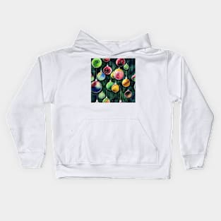 Christmas Ornament Balls Watercolor Design Kids Hoodie